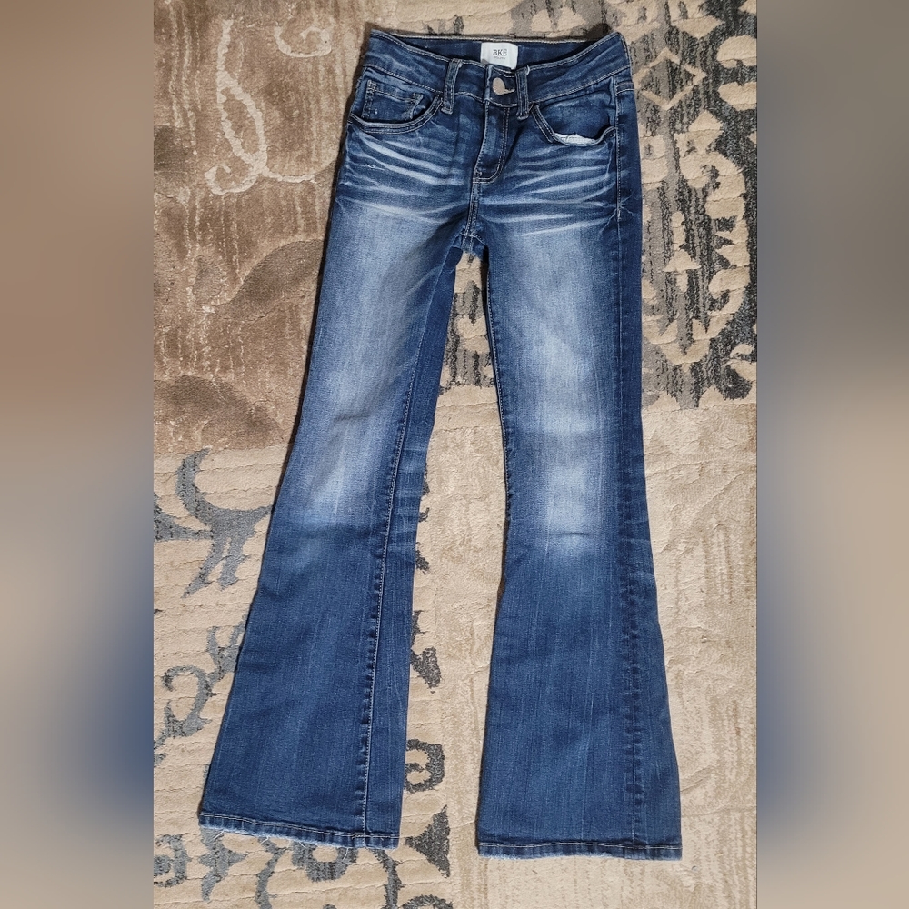 Girls Buckle Flare Jean's 10 Long